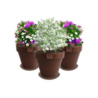 Mestiza - Set De 3 Maceta Kony 19Cm Morena Natural Y Sus Platos