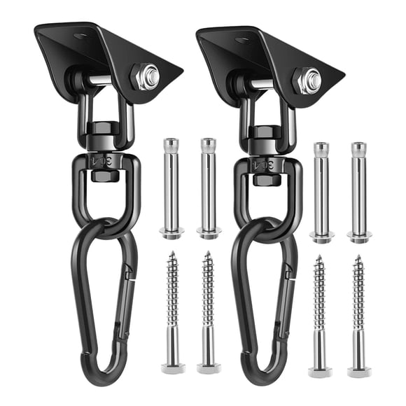 Colgador oscilante 2 juegos de ganchos para silla hamaca con mosquetón montaje en techo Kit colgante para hamaca gancho de techo oscilante para sillas
