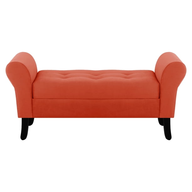 Banqueta Baul Lua 2c Felpa 20 Naranja