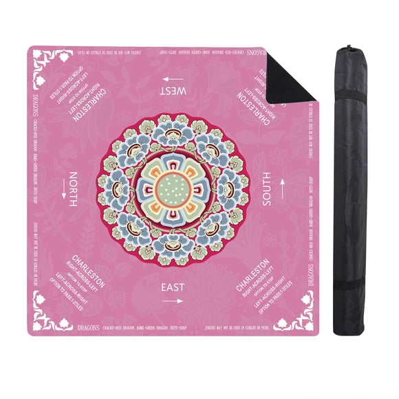Tapete De Mahjong 85 X 85 Cm Antideslizante Rosa Con Bolsa