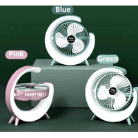 Mundo Shopping - Ventilador Portátil Giratorio Con Luz Multicolor Colo Rosa