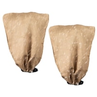 Xusx111 - Protección Contra La Congelación De Las Cubiertas De La Planta Para El Invierno Del Patio - 2 Piezas 32 ""X 40"" Protector De Hielo De Invierno Extra Grande Con Cordón,
