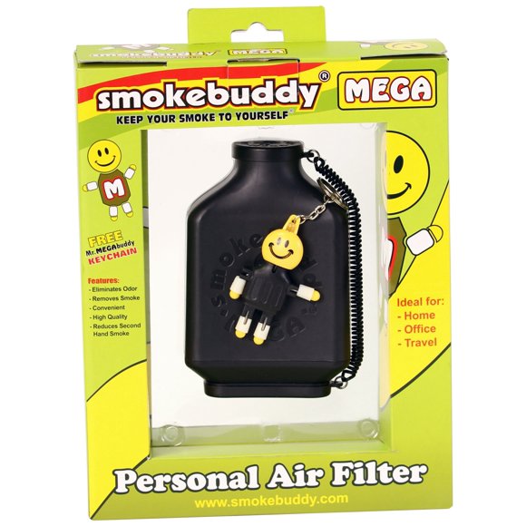 Filtro de aire personal Smoke Buddy Mega Black con luz LED