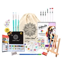 Celebra Ideas - Set Kit De Arte Pinturas Acuarelas Con Atril Y Croquera 28 Pcs
