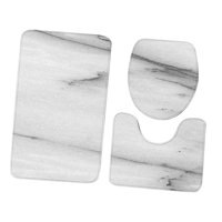 Bothyi - Juego De Inodoro De Tres Piezas, Alfombras De Baño Suaves Y Cómodas, Alfombra Para Suelo De Inodoro, Gris Claro