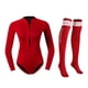 thumbnail image 4 of Mujeres Traje De Neopreno De Neopreno De 2 Mm Traje De Bikini De Buceo Calcetines Cortos Y Calcetines Rojos M, 4 of 5