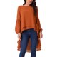 thumbnail image 1 of INSPIRE CHIC Blusas asimétricas de gasa casuales elegantes de Halloween para mujer con mangas largas de linterna y cuello redondo S Caramelo, 1 of 5