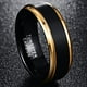 thumbnail image 2 of 1pc Stylish and Durable Tungsten Ring with Golden Edge and Black Matte Finish - Available in Sizes 7-15, 2 of 4