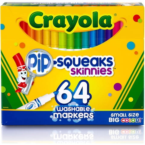 Marcadores Lavables Crayola Pip-Squeaks Skinnies 64 Cuenta
