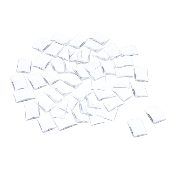 50x Puntas Transparentes Para Decoración De Uñas, Tablero De Visualización De Color Polaco, Cuentas De Vidrio Rectangulares