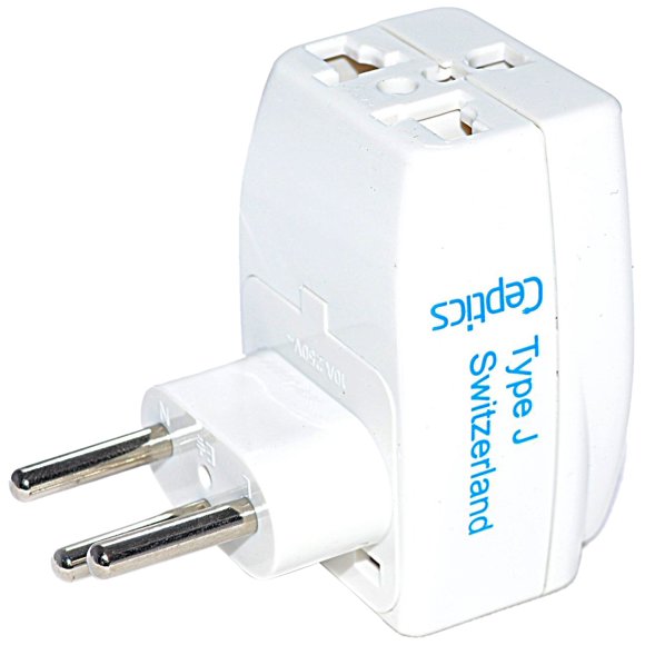 Adaptador De Viaje Switzerland 3 En 1 Tipo J Con Coión A Tierra