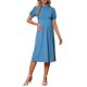 thumbnail image 2 of INSPIRE CHIC Vestidos de Trabajo para Mujeres Embarazadas Cuello Simulado Botón Plisado Frontal Oficina Línea A Vestido de Negocios de Embarazo L Azul Pavo Real, 2 of 6