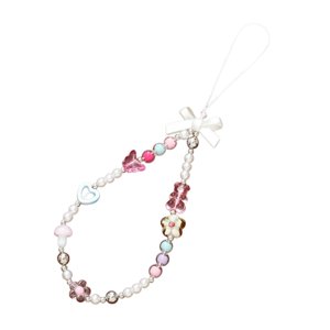 Magideal - Lindo Dije Para Teléfono Con Cuentas, Funda Para Teléfono, Correa Para La Muñeca, Decoración Multiusos Para Bolso, Pulsera, Decoración Para Teléfono, Con Oso De Dibujos Animados