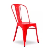 Tododescuento - Pack 4 Sillas Tolix Color Rojo, Comedor, Evento, Restaurant