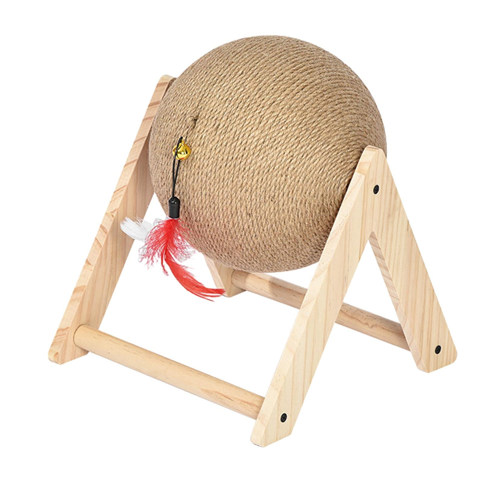 Pelota Rascadora Para Gatos, Soporte De Madera Resistente En Forma De V Para Gatitos De Interior