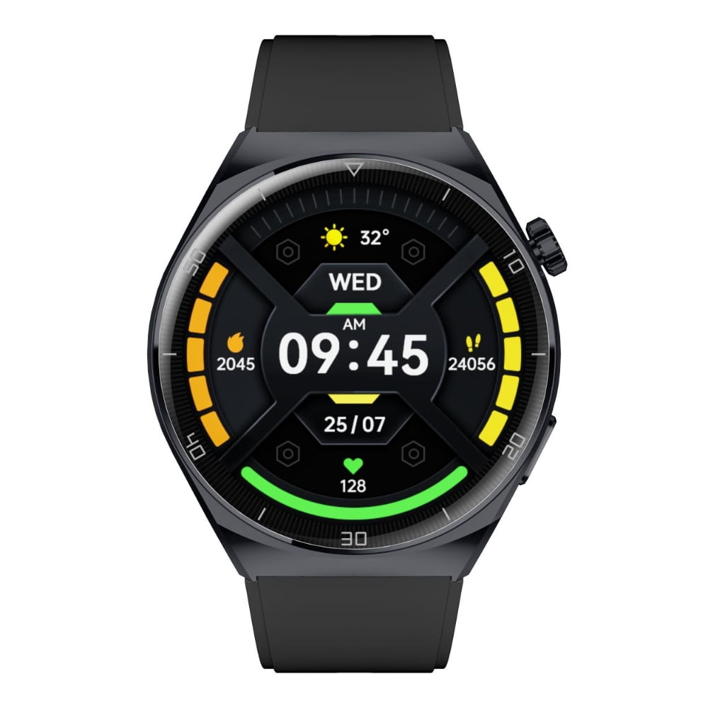 Reloj Inteligente Redondo Amoled Marco Metalico Negro Aiwa Awsamo5