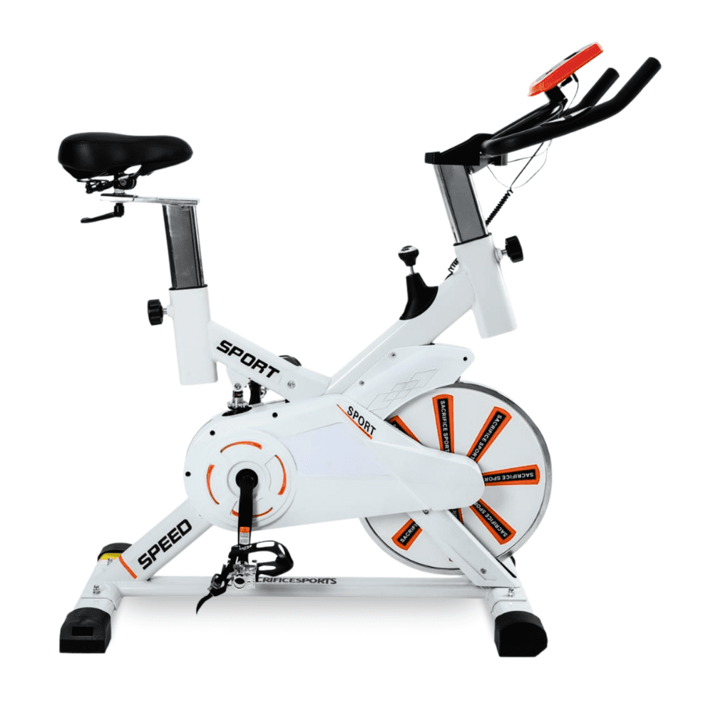 Sacrifice Sports - Bicicleta Spinning Es-770b Blanca Flywheel 8 Kg