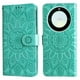 thumbnail image 1 of Funda tipo cartera FOXDOCK para Honor Magic 5 Lite , diseño girasol en relieve, cuero PU, cierre magnético, soporte y tarjetero, 1 of 5