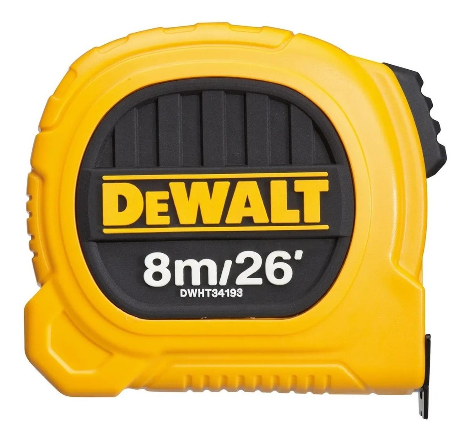 Huincha De Medir 8M/26' Diseño Compacto Dewalt Dwht34193L Amarillo