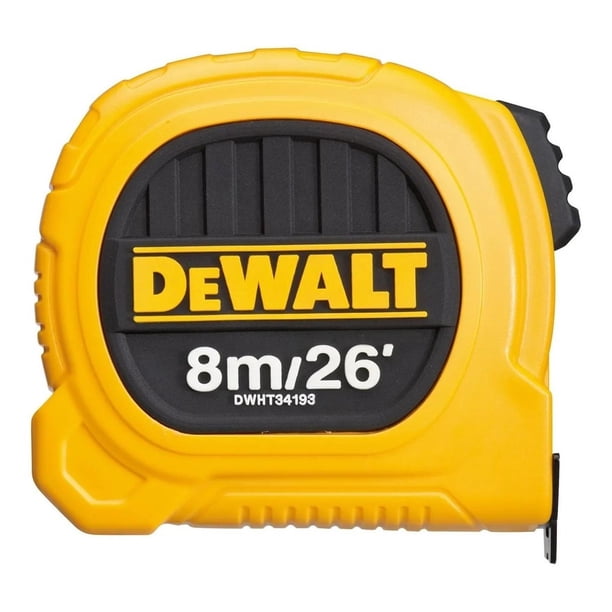 Huincha De Medir 8m/26' Diseño Compacto Dewalt Dwht34193l amarillo