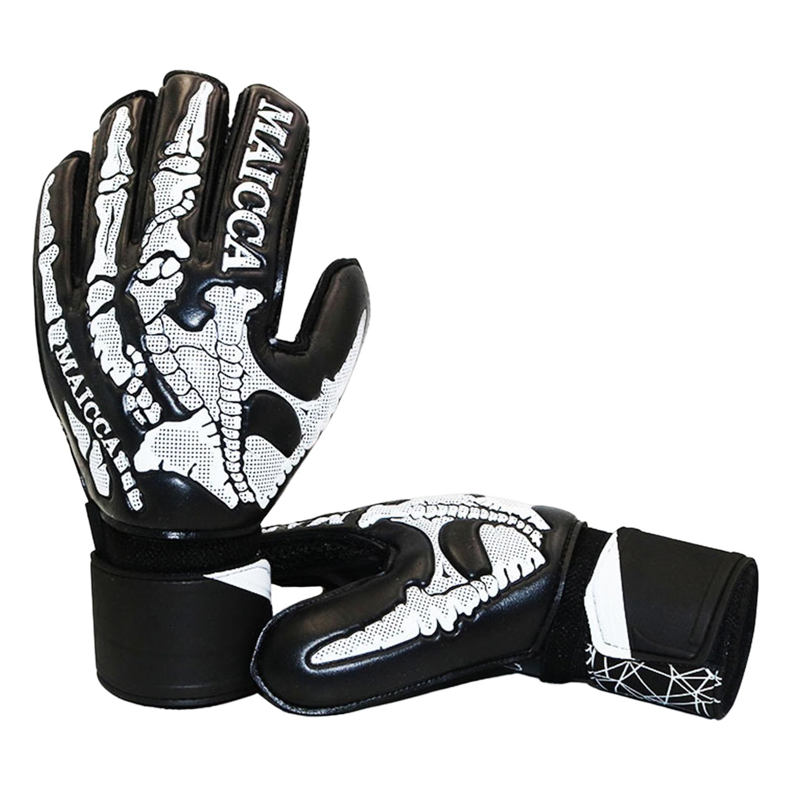 Ioensy - Guantes De Portero Niños Fútbol Portero Regalo Niñas Pu Hombres Negro Blanco 10