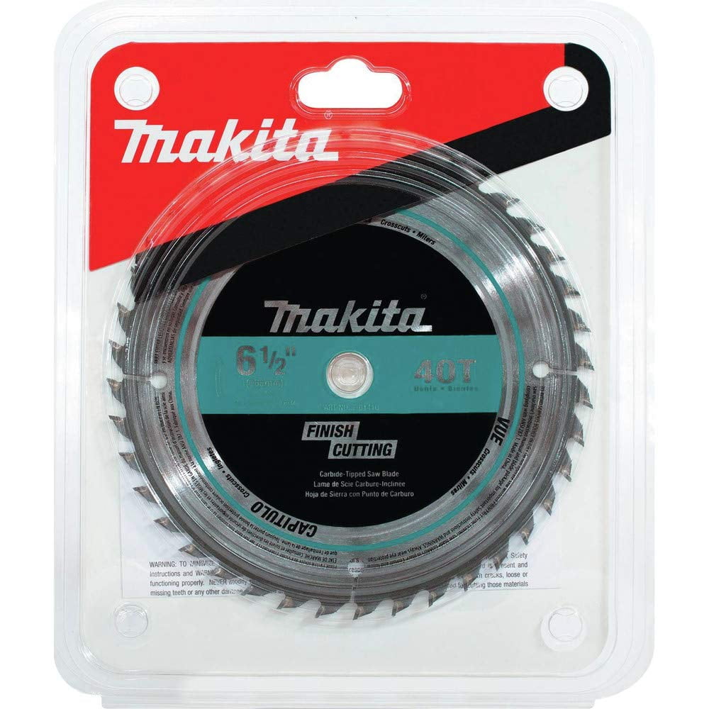 Hoja De Sierra Circular Makita T-01410 40t De 6-1/2 Pulgadas Con Punta De Carburo