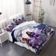 thumbnail image 1 of Three-Piece Cosmic Purple Magic K-Pop Girl Group Art Printed Duvet Cover Set Includes Duvet Cover and Pillowcases - Ideal for Bedroom, 1 of 5