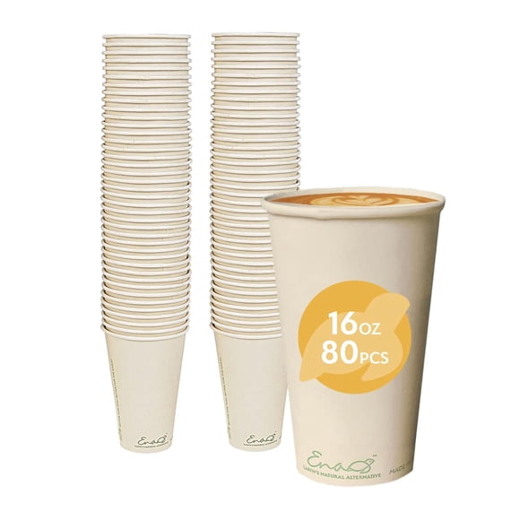 Tazas de café desechables Earth's Natural, 16 oz, paquete de 80