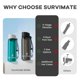 thumbnail image 2 of Botella SurviMate 650 ml con filtro de 5 etapas y pajilla, libre de BPA, 2 of 9
