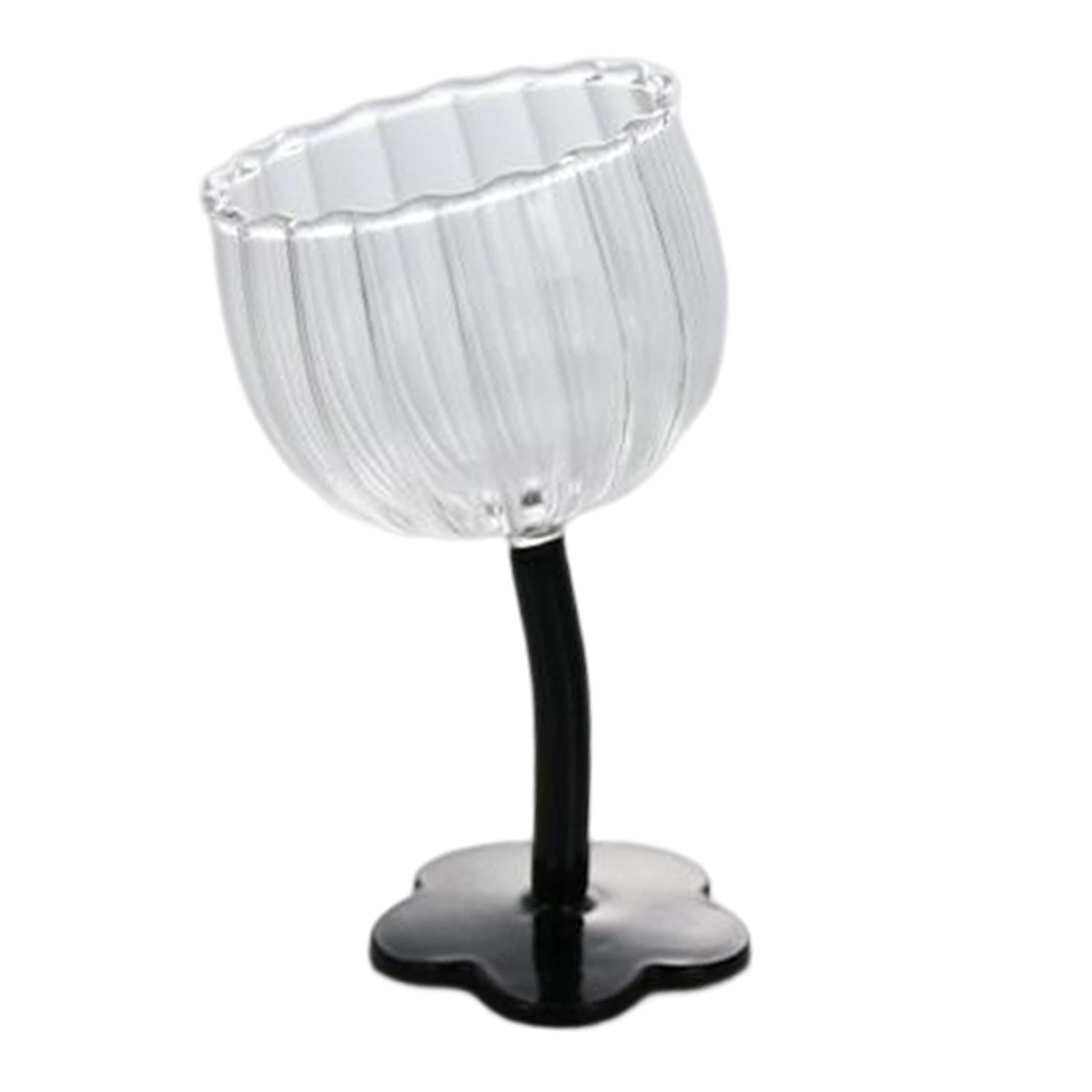 Magideal - Copa Transparente Para Postres Yogur Cóctel Vino Con Diseño Inclinado Base Estable Vidrio Saludable Adecuada Para Fiestas Cumpleaños Bodas A Rayas