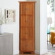 thumbnail image 1 of 4-Tier 72" Corner Kitchen Pantry Storage Cabinet with 8 Doors Tall Storage Cabinet, Corner Cabinet and Shelves, Home farmhouse bookshelf Cabinet for Bathroom, Living room, Kitchen OAK, 1 of 3