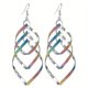 thumbnail image 1 of Metal Layered Swirling Geometric Earrings Personality Fashion Long Pendant Hook Earrings Elegant Ear Piercing Jewelry, 1 of 5