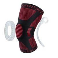 Recovery - Rodillera Deportiva De Comprension Con Soportes Laterales Y Frontal, Gym, Crossfit - Talla L - Rojo