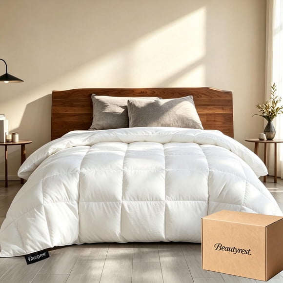 Edredón Beautyrest Twin Blanco de Plumas y Plumón de Ganso