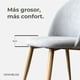 thumbnail image 3 of Silla Comedor Moderna Acolchada Metal Sora Venhoouse Felpa Gris, 3 of 8