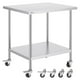 thumbnail image 1 of Mesa de trabajo VEVOR de acero inoxidable de 76 x 91 x 97 cm con 4 ruedas, 1 of 3
