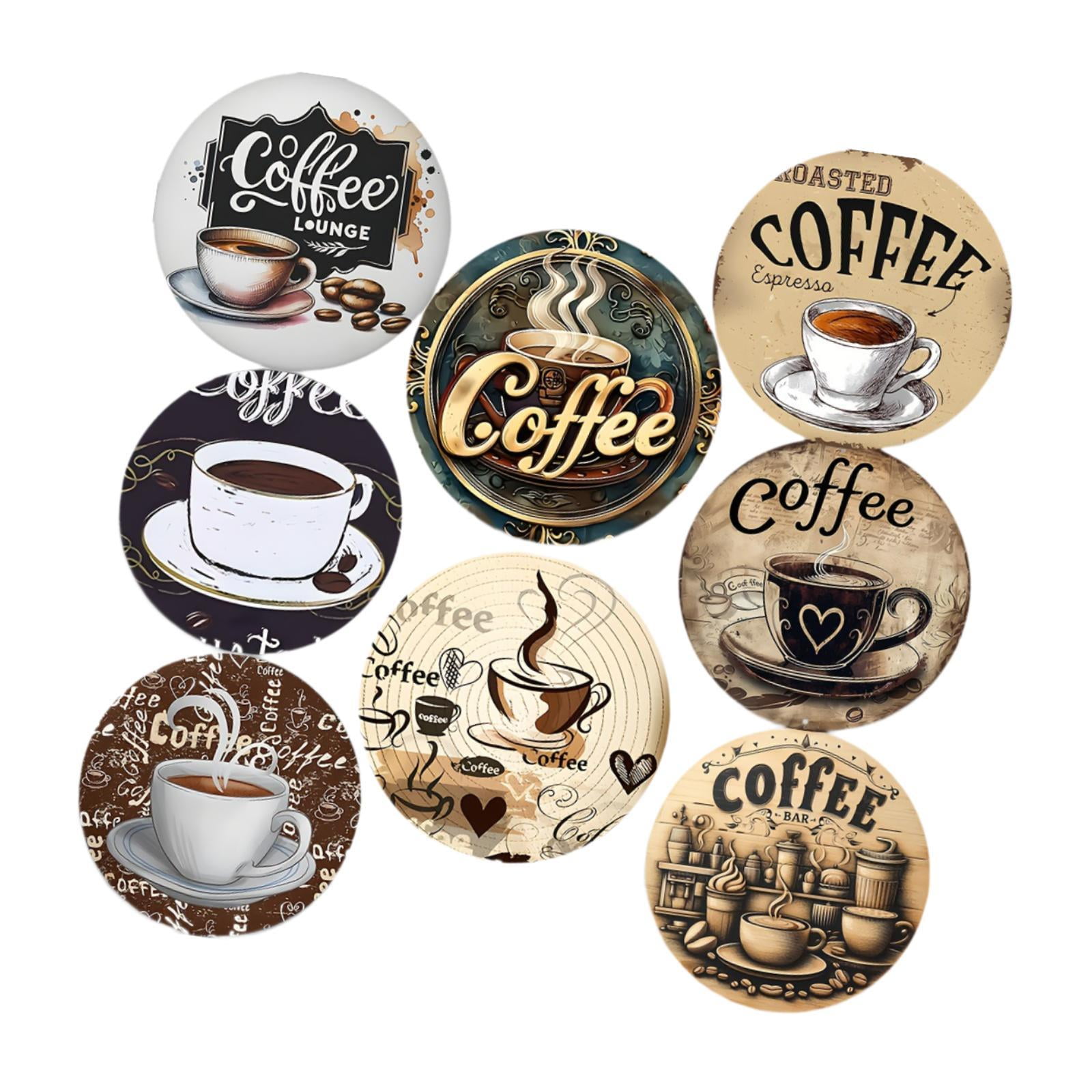 Magideal - Paquete De 8 Posavasos De Madera, Protector De Mesa, 9,9 Cm, Para Tazas, Vasos, Posavasos Modernos, Posavasos Para Bebidas De Estilo Rústico, Bar Y Of