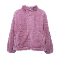 Pillin - Polerón Peludo Niña Textura Floral Malva