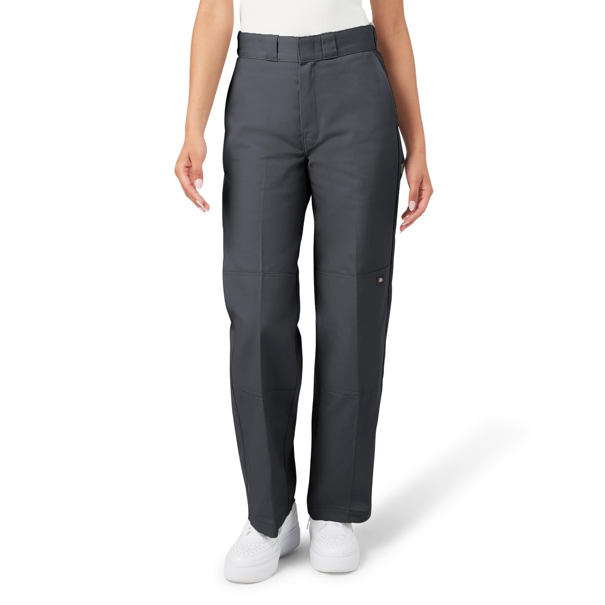 Pantalones De Trabajo Dickies, Holgados, Con Doble Rodilla, Para Mujer, Color Gris