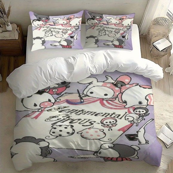 3pcs Crying Circus Cute Illustration Pattern Print Three-Piece Set