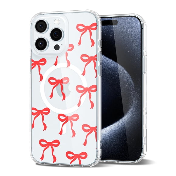 Funda Para Iphone 15 Pro Con Estampado De Lazo Rojo Transparente