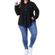 thumbnail image 2 of Agnes Orinda Trajes de Halloween para Mujeres Tallas Grandes Camisas de Pana de Escuela Colegio Peplum con Botones Blusas con Bolsillos 3X Negro, 2 of 6