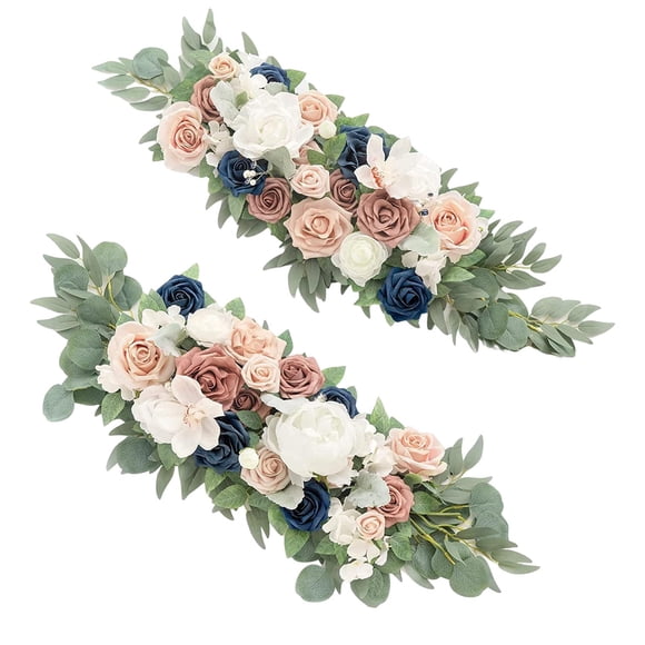 Guirnalda De Ratán De Rosas Artificiales Con Botín Floral Para Decoración De Bodas Y Banquetes