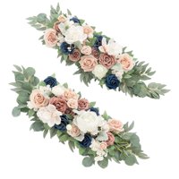 Bothyi - Guirnalda De Ratán De Rosas Artificiales Con Botín Floral Para Decoración De Bodas Y Banquetes