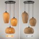 thumbnail image 5 of Lámpara colgante AOODU, ratán y bambú, cesta tejida con 3 luces, 5 of 7