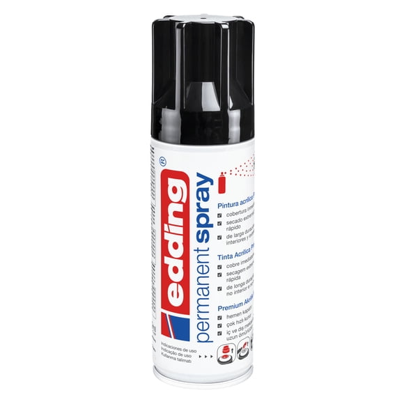 Spray Acrílico Permanente E-5200 Premium Negro Brillante
