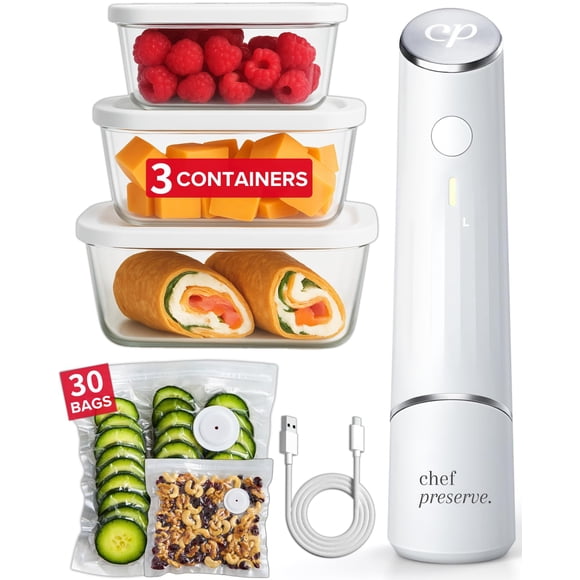 Selladora al Vacío Chef Preserve Compacta con Contenedores y Bolsas