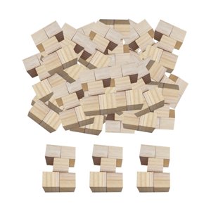 Magideal - 500X Bloques De Madera, Bloques De Construcción De Madera, Bloques De Conteo De Artesanía En Madera, Bloques Cuadrados, Cubos De Madera Para Manualida 2.5 Cm