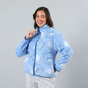 Poleron Coralfleece Con Cuello Alto Flores Mujer 33736-14
