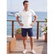 thumbnail image 2 of INSPIRE CHIC Camisa Polo de Hombre de Manga Corta Casual de Verano para Tenis Golf Talla XXL Blanca, 2 of 5